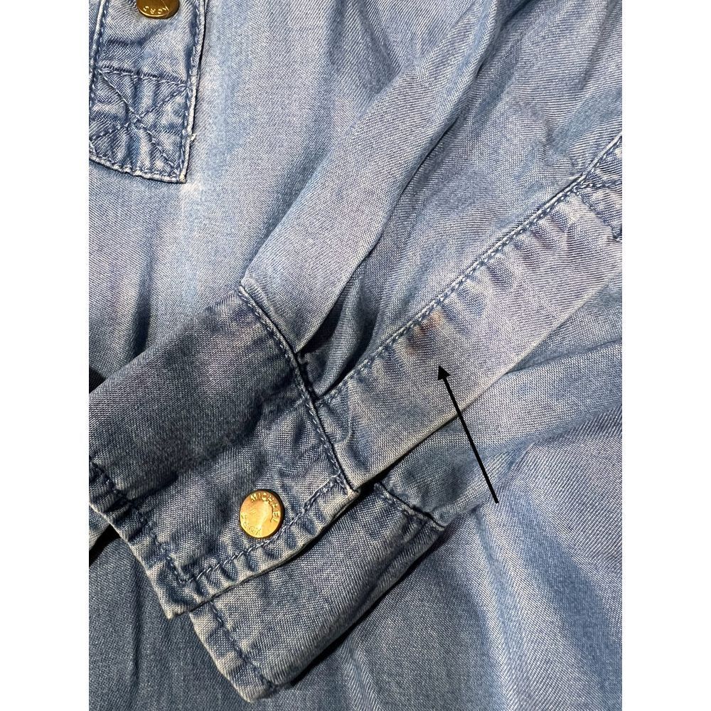 Michael Kors Denim Shirt Dress Long Sleeve Casual XS - Picture 11 of 16